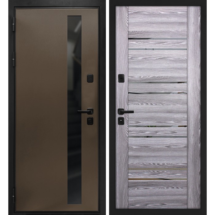 Дверь Скамбио Порте Уран/ПСК-1 Бронза / Ривьера грей
