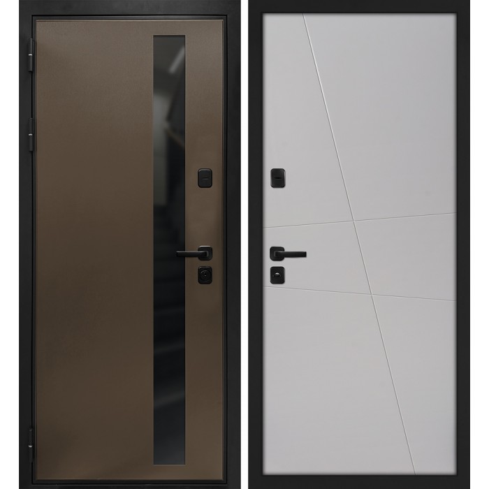 Дверь Скамбио Порте Уран/Смальта-Лайн 02 Бронза / Агат ral 7044