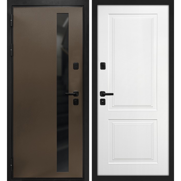 Дверь Скамбио Порте Уран/Смальта-Лайн 04 Бронза / Белый ral 9003