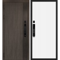 Вертикаль смарт/Гладкая Дымчатый камень,  дуб мореный (замковая часть) / Белый