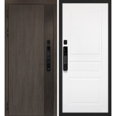 Вертикаль смарт/Смальта 01 Дымчатый камень,  дуб мореный (замковая часть) / Белый ral 9003