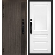 Вертикаль смарт/Смальта 06 Дымчатый камень,  дуб мореный (замковая часть) / Белый ral 9003