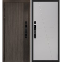 Вертикаль смарт/Смальта-Лайн 02 Дымчатый камень,  дуб мореный (замковая часть) / Агат ral 7044