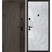 Вертикаль/Гладкая Дымчатый камень,  дуб мореный (замковая часть) / Серый бетон