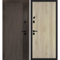 Вертикаль/Гладкая Дымчатый камень,  дуб мореный (замковая часть) / Дуб молочный