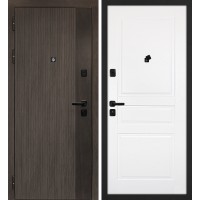 Вертикаль/Смальта 01 Дымчатый камень,  дуб мореный (замковая часть) / Белый ral 9003