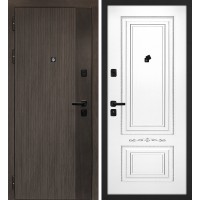 Вертикаль/Смальта 04 Дымчатый камень,  дуб мореный (замковая часть) / Белый ral 9003  патина серебро