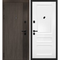 Вертикаль/Смальта 06 Дымчатый камень,  дуб мореный (замковая часть) / Белый ral 9003