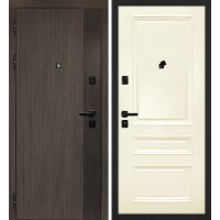 Вертикаль/Смальта 06 Дымчатый камень,  дуб мореный (замковая часть) / Слоновая кость ral 1013