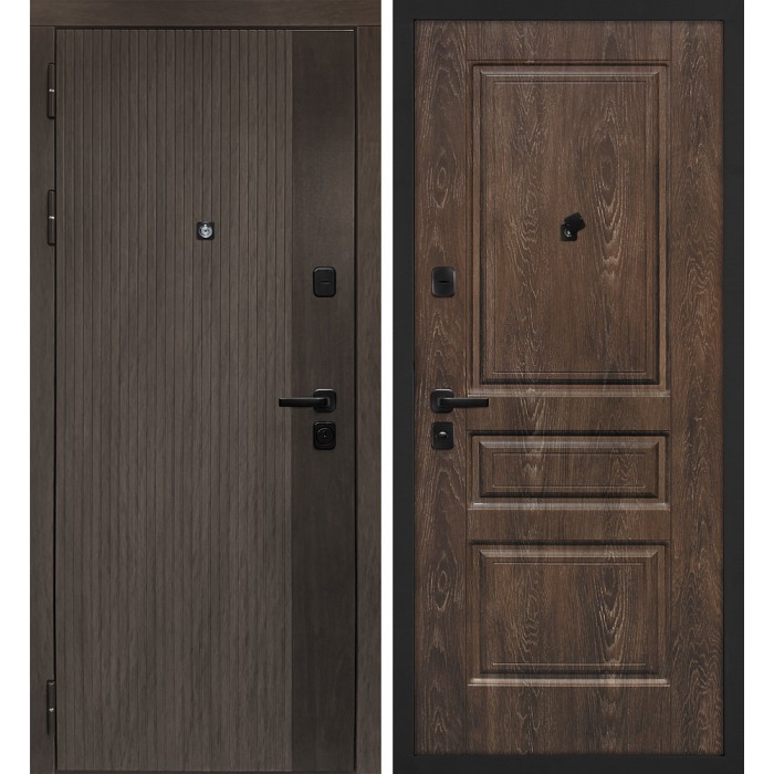 Дверь Скамбио Порте Вертикаль/Версаль 02 Дымчатый камень, дуб мореный (замковая часть) / Дуб корица