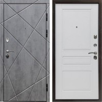 Входная дверь Termo Door Лучи бетон Классика Белый матовый