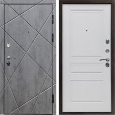 Входная дверь Termo Door Лучи бетон Классика Белый матовый