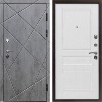 Входная дверь Termo Door Лучи бетон Классика белое дерево