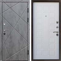 Входная дверь Termo Door Лучи бетон Престиж Белое дерево