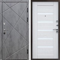 Входная дверь Termo Door Лучи бетон Царга лиственница белая