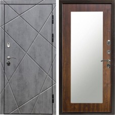 Входная дверь Termo Door Лучи бетон Зеркало триумф дуб