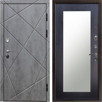 Входная дверь Termo Door Лучи бетон Зеркало триумф венге