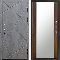 Входная дверь Termo Door Лучи бетон Зеркало дуб