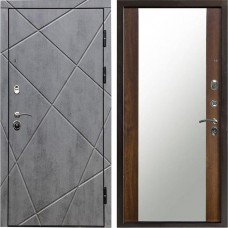 Входная дверь Termo Door Лучи бетон Зеркало дуб