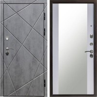 Входная дверь Termo Door Лучи бетон Зеркало белый софт