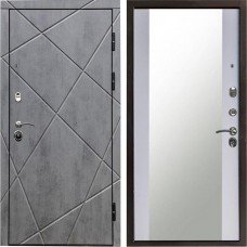 Входная дверь Termo Door Лучи бетон Зеркало белый софт