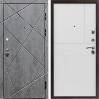 Входная дверь Termo Door Лучи бетон Горизонт белый