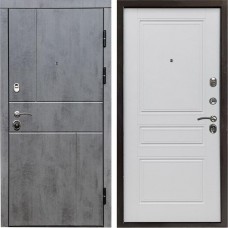 Входная дверь Termo Door Вертикаль бетон Классика Белый матовый