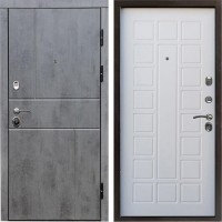 Входная дверь Termo Door Вертикаль бетон Престиж Белое дерево