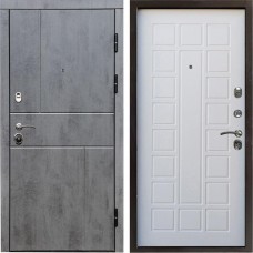 Входная дверь Termo Door Вертикаль бетон Престиж Белое дерево