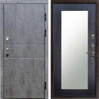Входная дверь Termo Door Вертикаль бетон Зеркало триумф венге