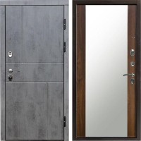Входная дверь Termo Door Вертикаль бетон Зеркало дуб