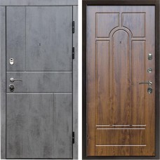 Входная дверь Termo Door Вертикаль бетон Арка дуб