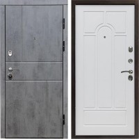 Входная дверь Termo Door Вертикаль бетон Арка белое дерево