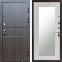 Входная дверь Termo Door Вертикаль венге Зеркало Триумф лиственница белая