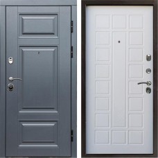 Входная дверь Termo Door Премиум Grey Престиж Белое дерево