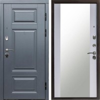 Входная дверь Termo Door Премиум Grey Зеркало белый софт