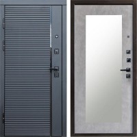 Входная дверь Black Line Зеркало триумф бетон светлый
