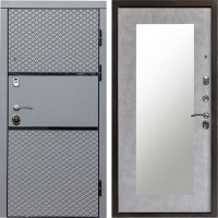 Входная дверь Fusion Зеркало триумф бетон светлый