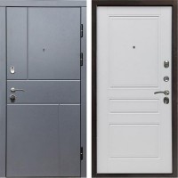 Входная дверь Вертикаль GREY Классика Белый матовый