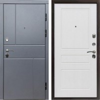 Входная дверь Вертикаль GREY Классика белое дерево