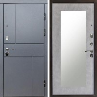 Входная дверь Вертикаль GREY Зеркало триумф бетон светлый