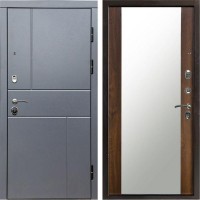 Входная дверь Вертикаль GREY Зеркало дуб