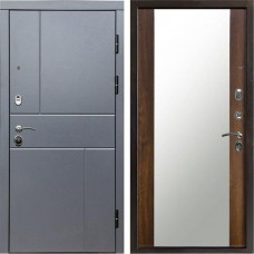 Входная дверь Вертикаль GREY Зеркало дуб
