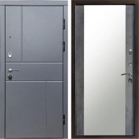 Входная дверь Вертикаль GREY Зеркало бетон темный