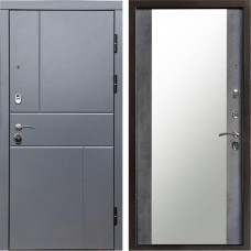 Входная дверь Вертикаль GREY Зеркало бетон темный