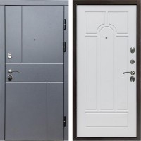 Входная дверь Вертикаль GREY Арка белое дерево