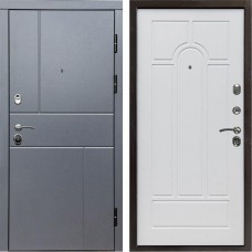 Входная дверь Вертикаль GREY Арка белое дерево