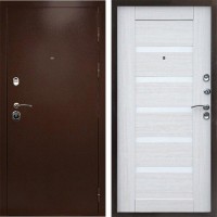 Входная дверь Техно медь Царга лиственница белая