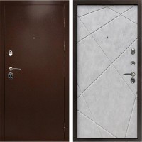 Входная дверь Техно медь Лучи бетон светлый