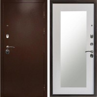 Входная дверь Техно медь Зеркало Триумф лиственница белая